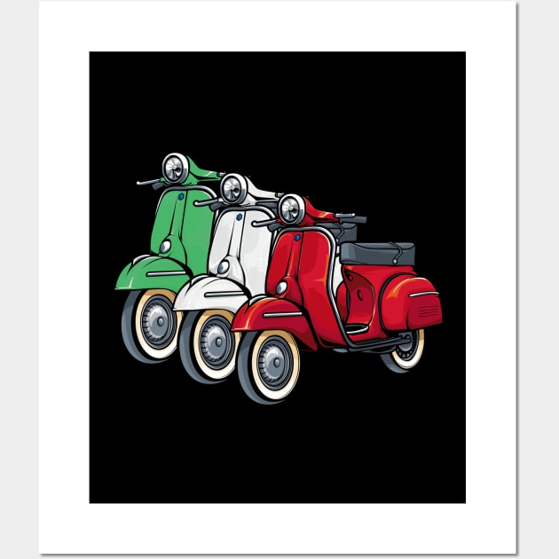 Italy Classic Vespa Scooter Moped Bike Retro Love Vintage Wall Art by Your Culture & Merch